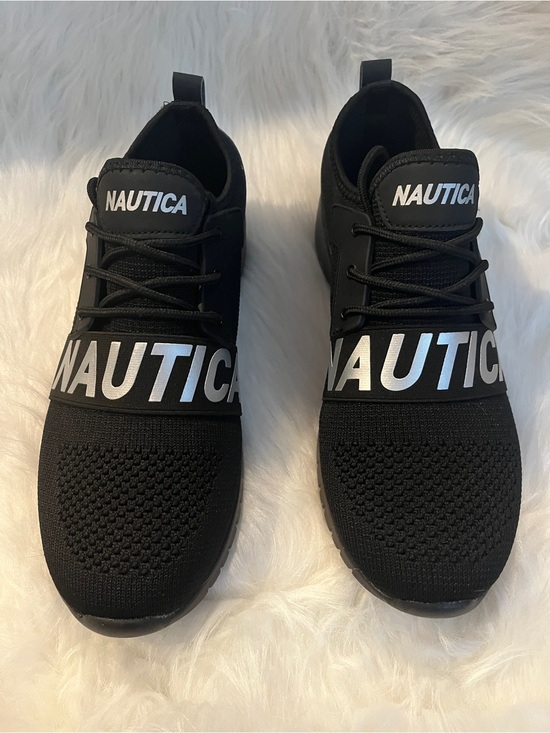 Nautica Shoes - Nautica Women 9.5 Black Knit Slip-On Sneakers with Bold Logo